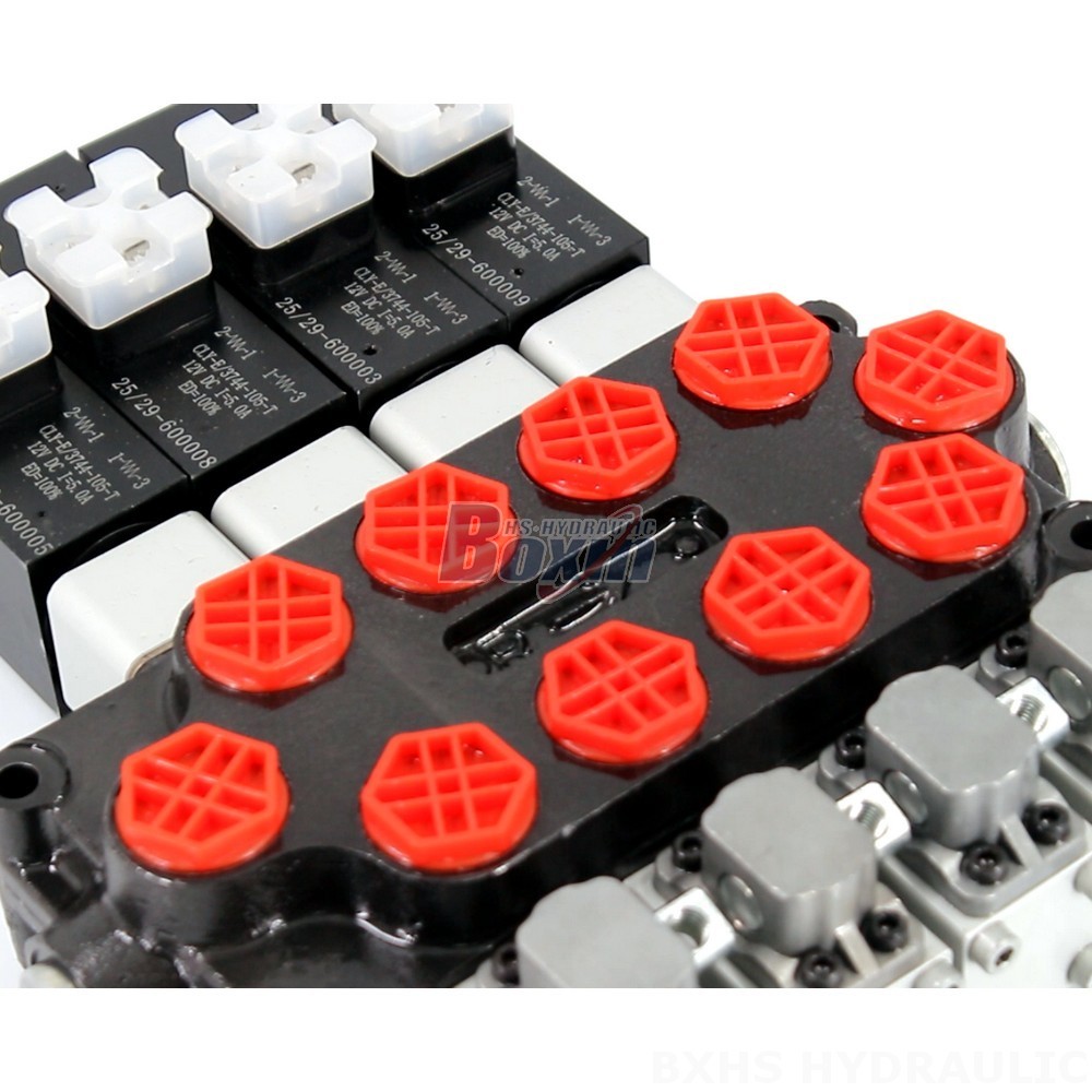 High-Performance Q45 4 Spool Monoblock Directional Control Valve (Solenoid & Manual) detail image
